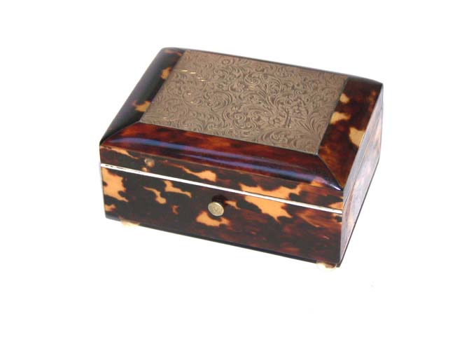 A Charming Brass Inlaid Tortoiseshell Box circa 1830